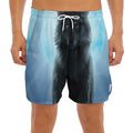 Moonlight Wolf Print Men's Split Running Shorts