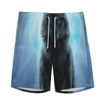 Moonlight Wolf Print Men's Sports Shorts