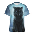 Moonlight Wolf Print Men's Athletic T-Shirt