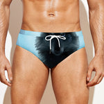 Moonlight Wolf Print Men's Swim Briefs