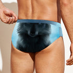 Moonlight Wolf Print Men's Swim Briefs