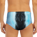 Moonlight Wolf Print Men's Triangle Swim Briefs