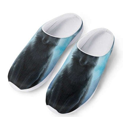 Moonlight Wolf Print Mesh Casual Shoes