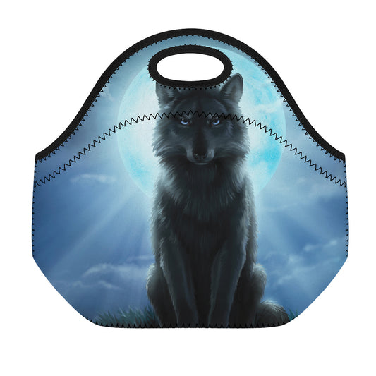 Moonlight Wolf Print Neoprene Lunch Bag