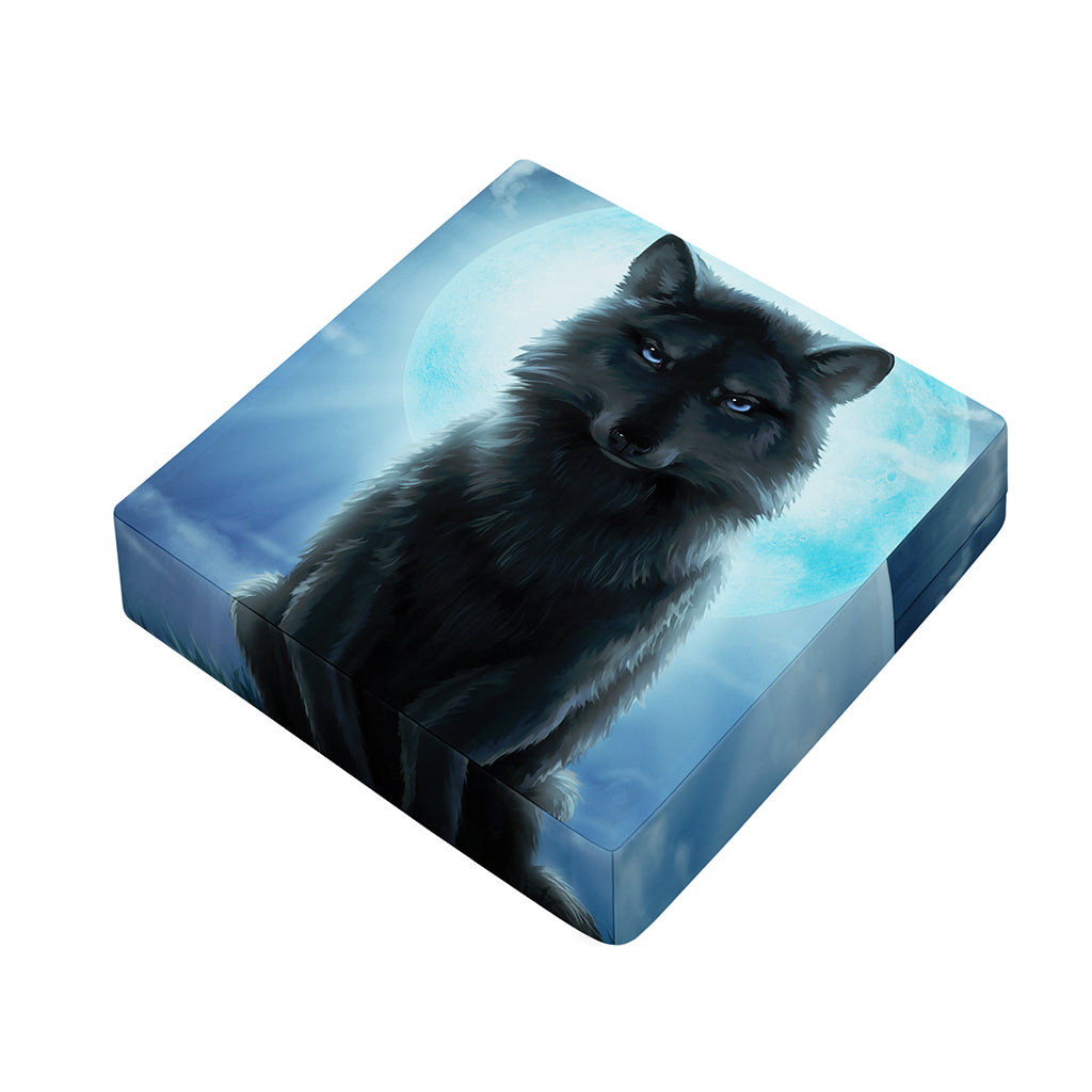 Moonlight Wolf Print Outdoor Seat Cushion Cover