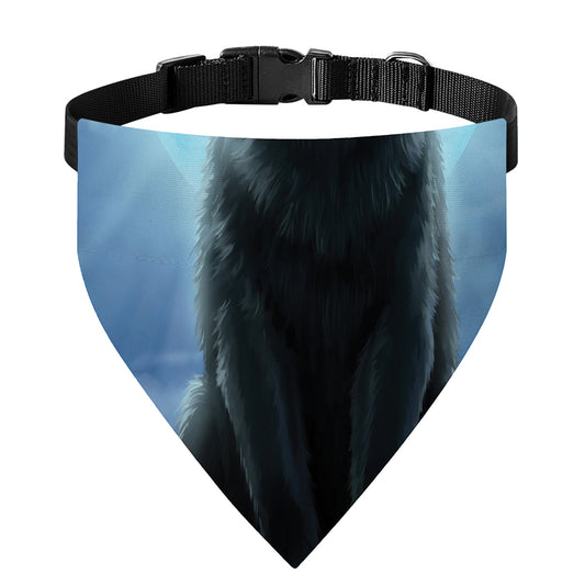 Moonlight Wolf Print Over The Collar Dog Bandana