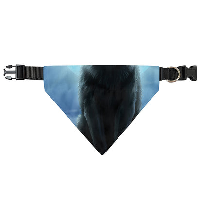 Moonlight Wolf Print Over The Collar Dog Bandana