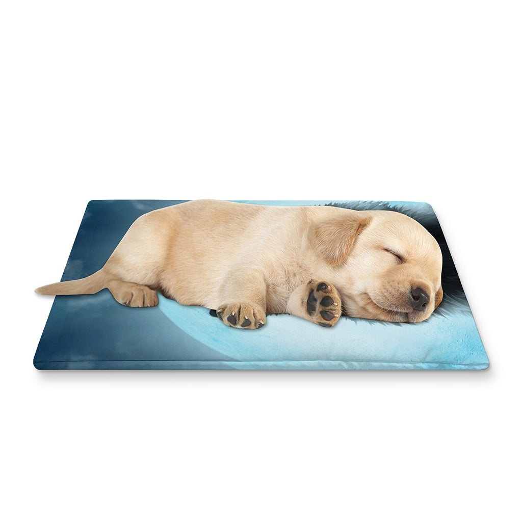 Moonlight Wolf Print Pet Cooling Mat Cover
