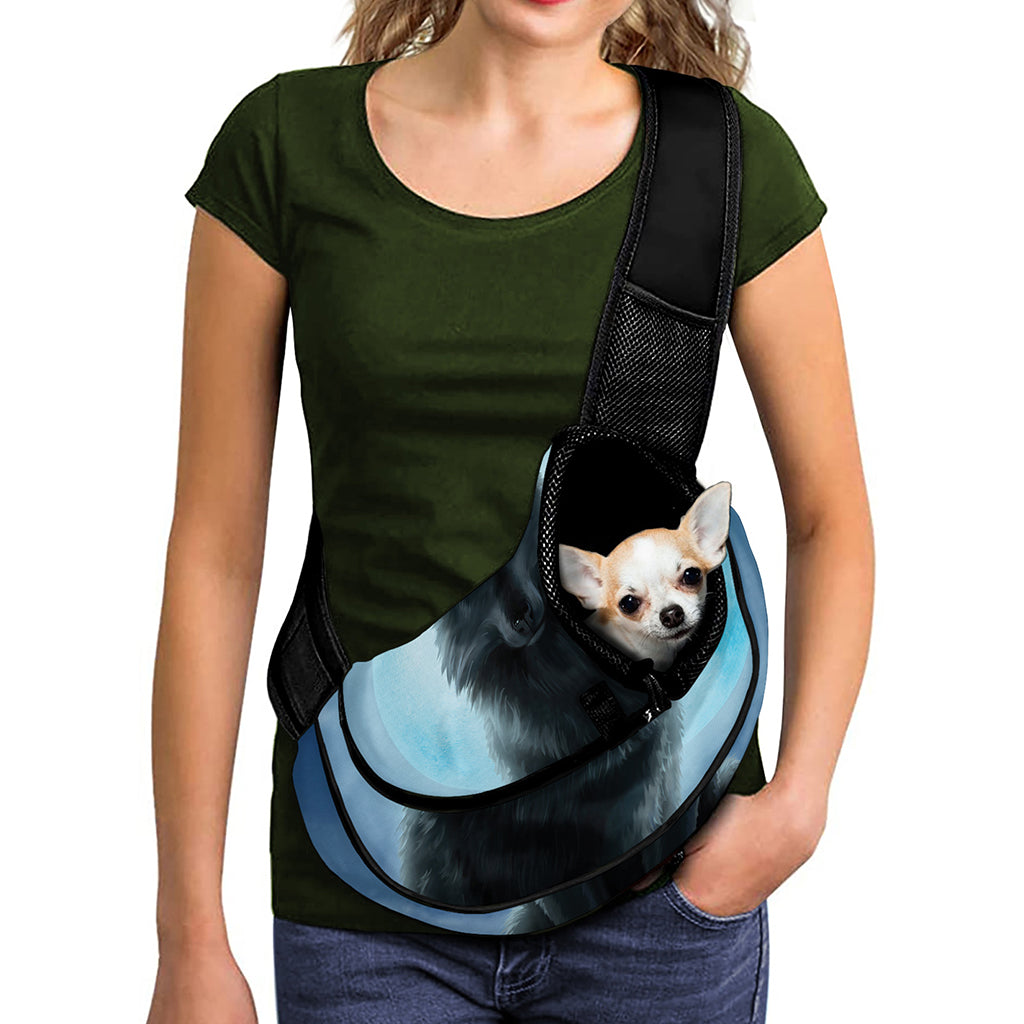 Moonlight Wolf Print Pet Sling Carrier