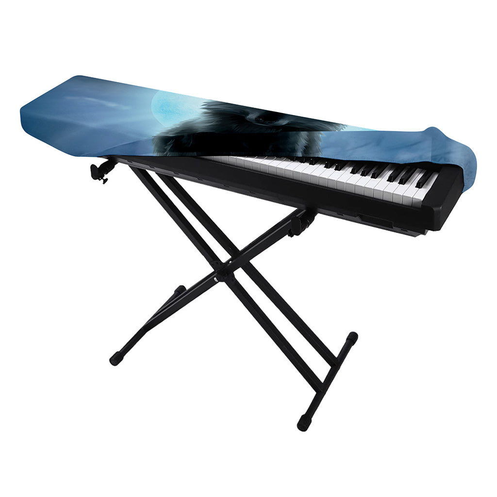 Moonlight Wolf Print Piano Keyboard Cover