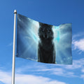 Moonlight Wolf Print Polyester Flag