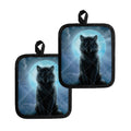 Moonlight Wolf Print Pot Holders