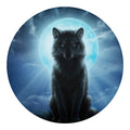 Moonlight Wolf Print Round Blanket