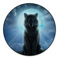 Moonlight Wolf Print Round Floor Mat