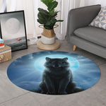Moonlight Wolf Print Round Rug