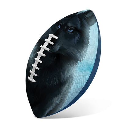 Moonlight Wolf Print Rugby Ball