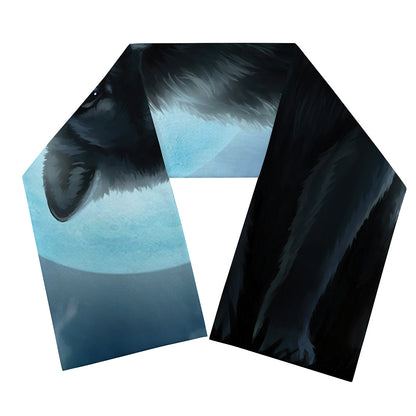 Moonlight Wolf Print Scarf