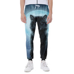 Moonlight Wolf Print Scuba Joggers