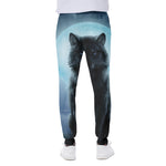 Moonlight Wolf Print Scuba Joggers