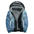 Moonlight Wolf Print Sherpa Lined Zip Up Hoodie