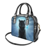 Moonlight Wolf Print Shoulder Handbag