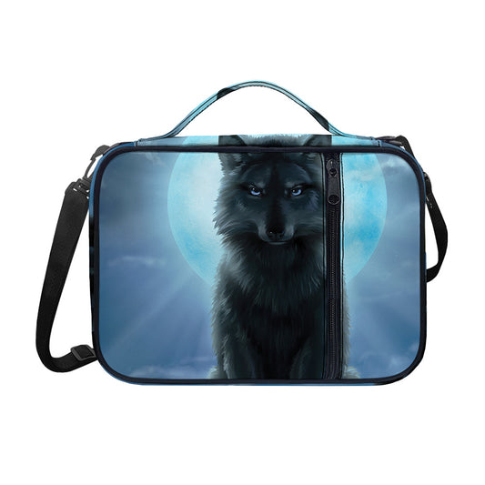 Moonlight Wolf Print Shoulder Strap Bible Bag