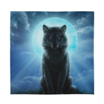 Moonlight Wolf Print Silk Bandana