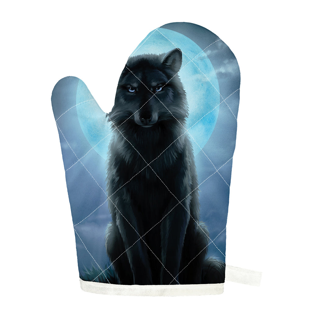 Moonlight Wolf Print Single Oven Mitt