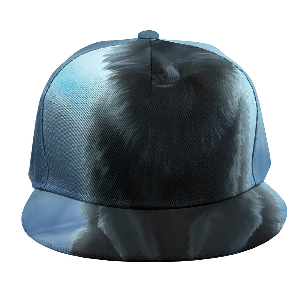 Moonlight Wolf Print Snapback Cap