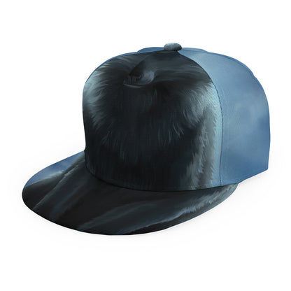 Moonlight Wolf Print Snapback Cap