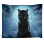 Moonlight Wolf Print Tapestry
