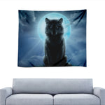 Moonlight Wolf Print Tapestry