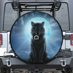 Moonlight Wolf Print Tire Cover With Camera Hole