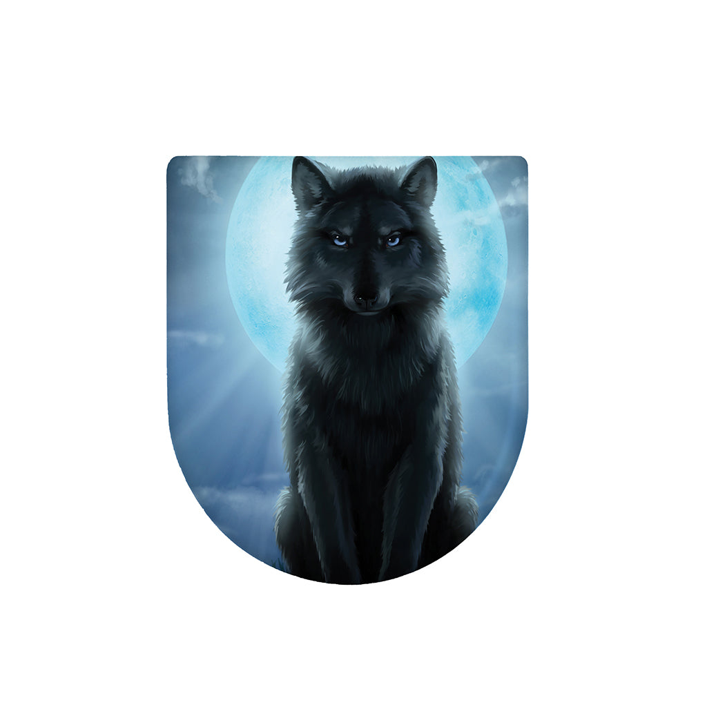Moonlight Wolf Print Toilet Lid Cover