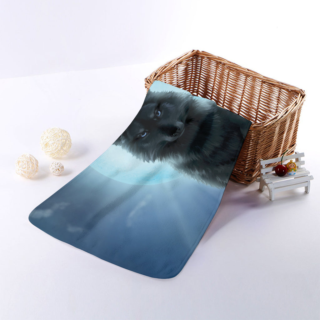 Moonlight Wolf Print Towel
