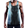 Moonlight Wolf Print Men's Workout Tank Top