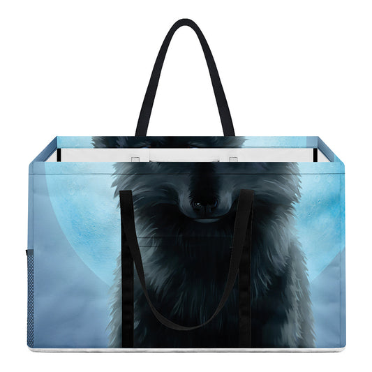 Moonlight Wolf Print Utility Tote Bag