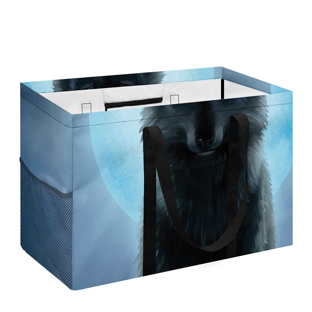 Moonlight Wolf Print Utility Tote Bag
