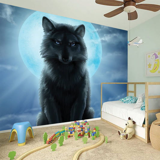 Moonlight Wolf Print Wall Sticker