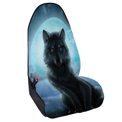 Moonlight Wolf Print Waterproof Car Seat Cover