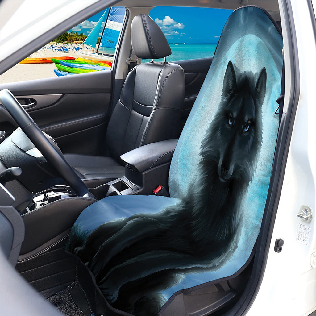 Moonlight Wolf Print Waterproof Car Seat Cover