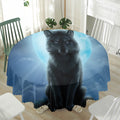 Moonlight Wolf Print Waterproof Round Tablecloth