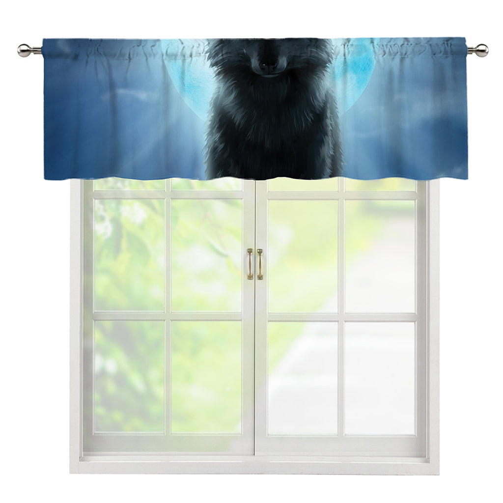 Moonlight Wolf Print Window Valance