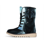 Moonlight Wolf Print Winter Boots