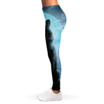 Moonlight Wolf Print Women's Leggings
