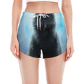 Moonlight Wolf Print Women's Split Running Shorts