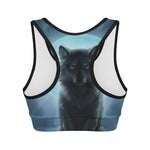 Moonlight Wolf Print Women's Sports Bra