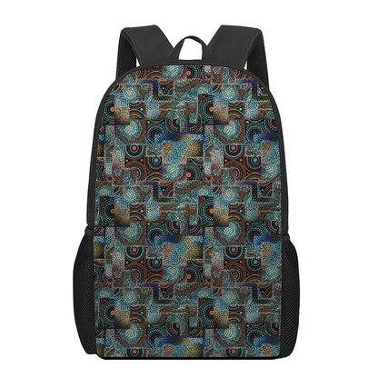 Mosaic Patchwork Pattern Print 17 Inch Backpack