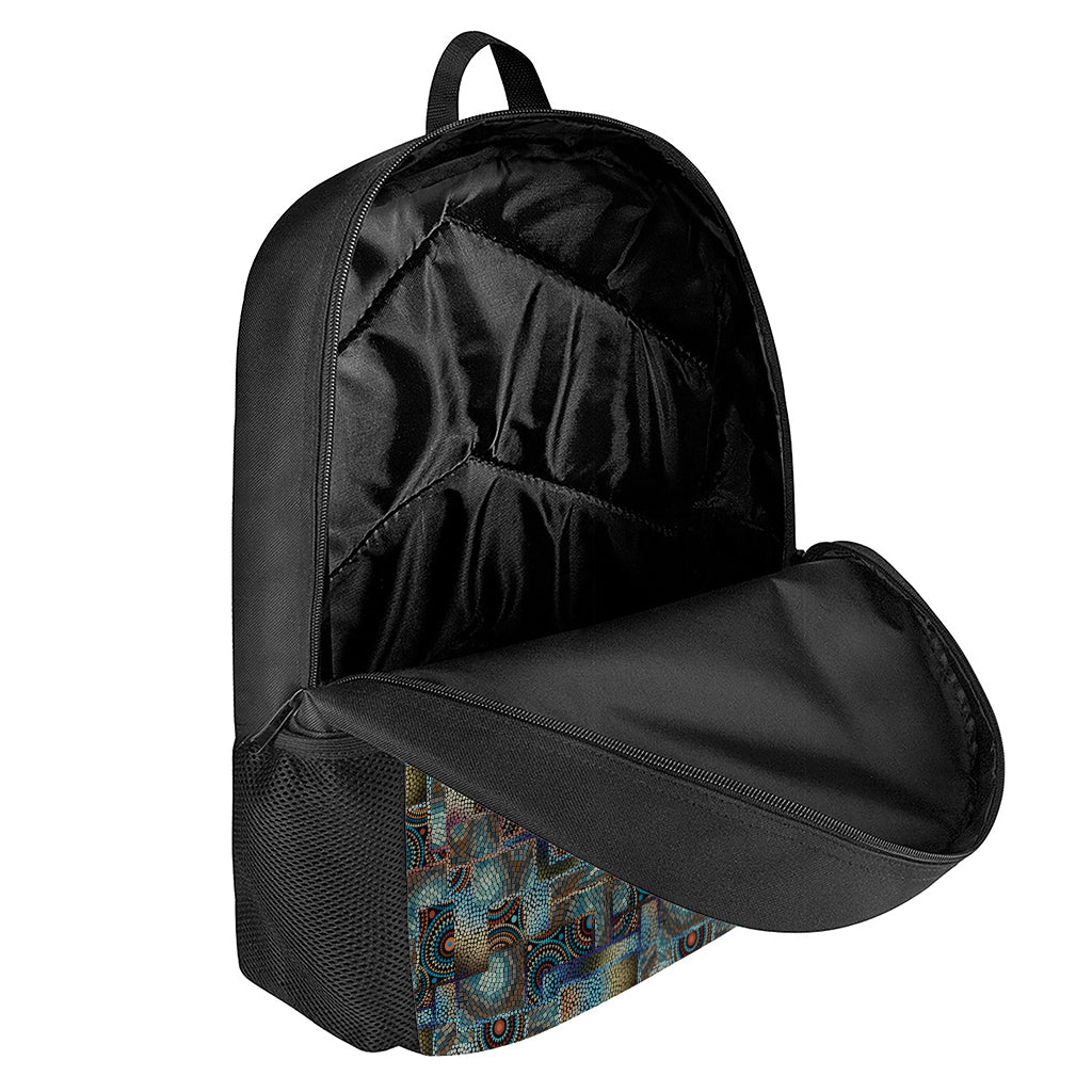 Mosaic Patchwork Pattern Print 17 Inch Backpack