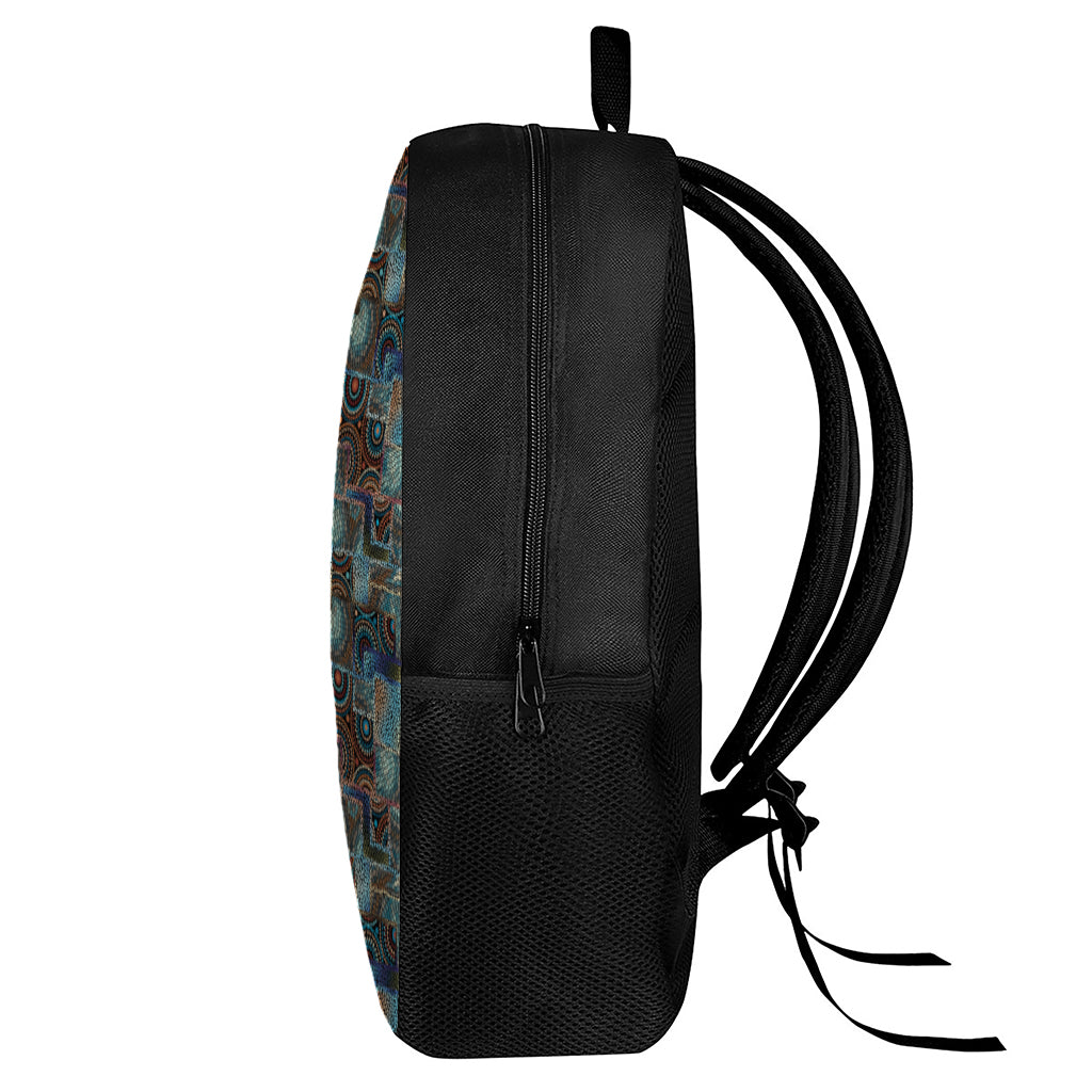 Mosaic Patchwork Pattern Print 17 Inch Backpack